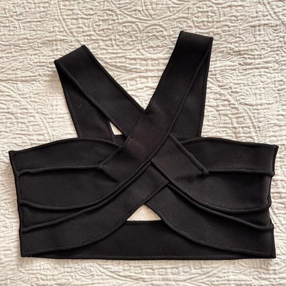 Issa Tops - Issa sweater knit body con bandage top L